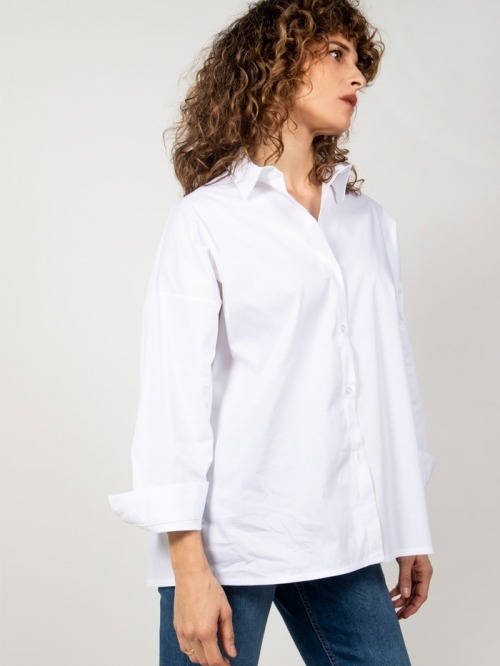 Camisa oversize algodón mujer Blanco