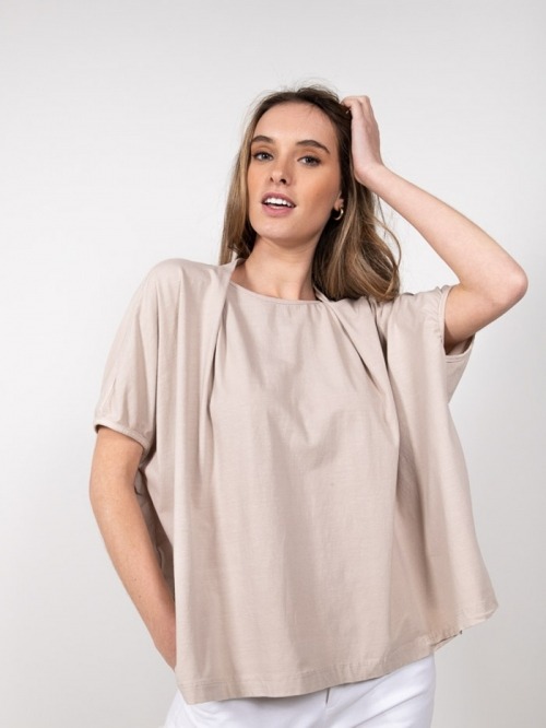 Camiseta felpa algodón Beige