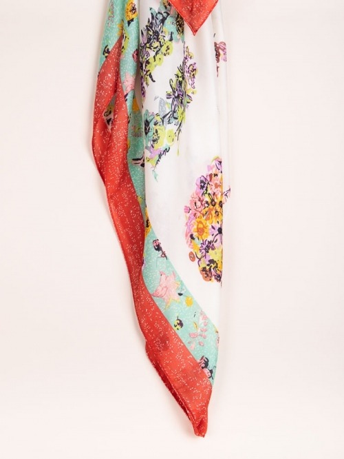 Maxi pañuelo estampado animal Rojo