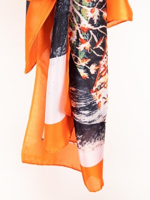 Maxi pañuelo estampado flores Naranja
