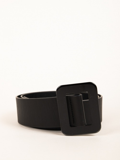 Trendy rectangular buckle belt Black