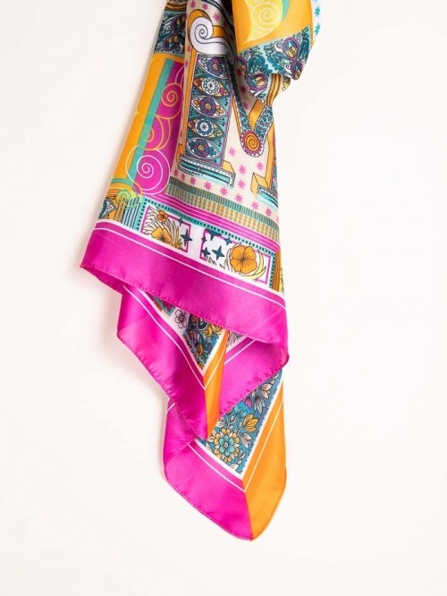 Printed bimba scarf Orange