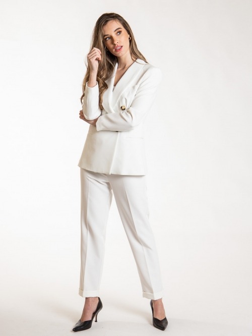 blazer larga mujer Crudo