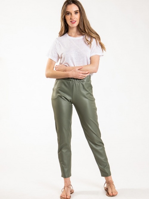 Women waxed trousers Khaki