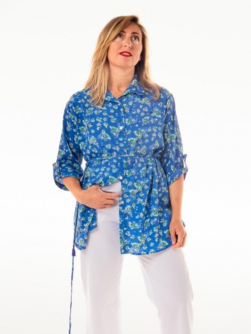 Flowy button-down shirt Bluees