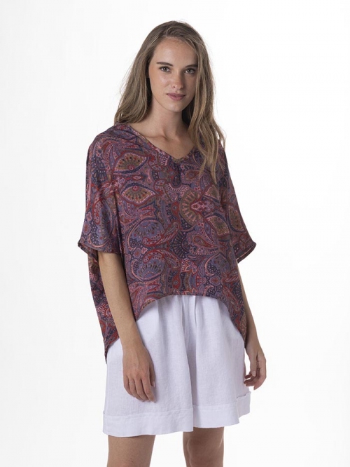 Flowy printed blouse Bluees marinos