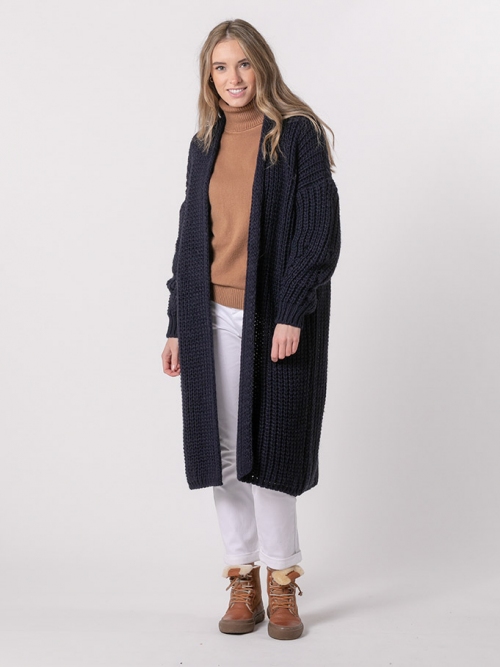 Chaqueta punto larga mujer Azul Marino