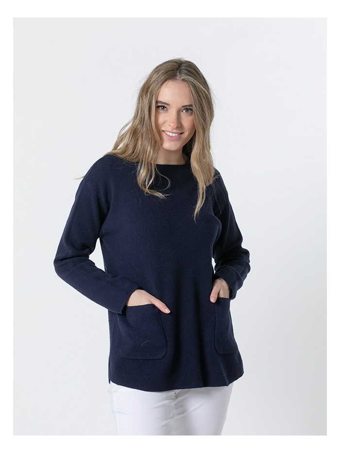 Jersey Punto 2 Bolsillos Azul Marino | 4x4woman
