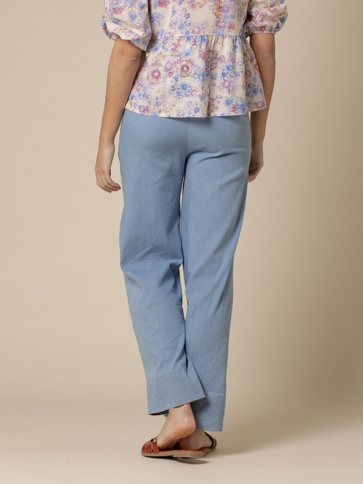 Comfy wide leg denim pants  Blue Lightcolour