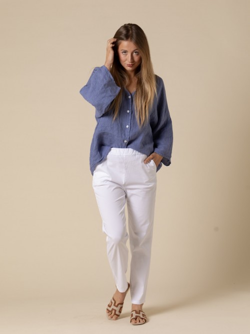 Pantalón algodón 100% super-comfy color Blanco