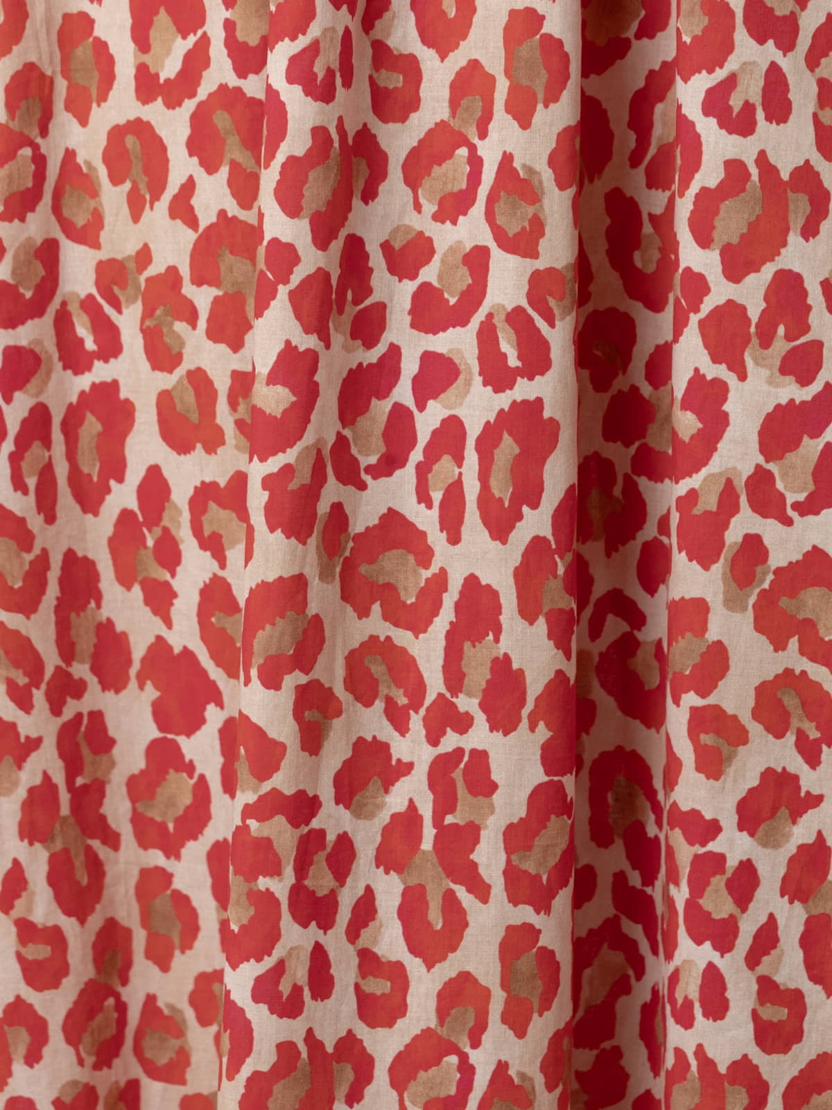Vestido largo animal print 100% algodón color Rojo