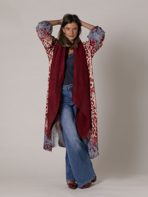 Woman Super soft oversized scarf Bordeauxcolour