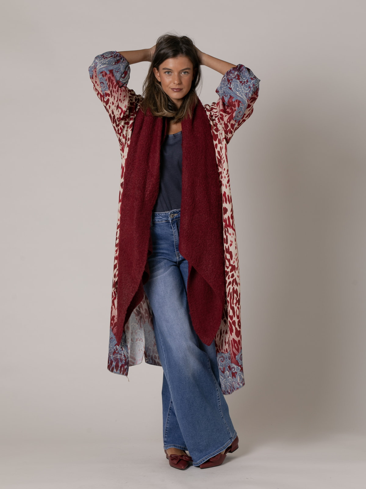 Bufanda oversize super soft color Burdeos