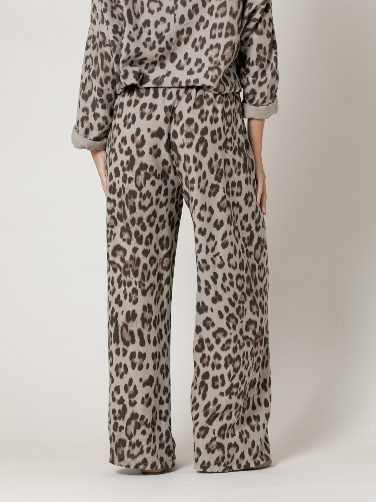 Woman Animal print fluid pants  Stonecolour