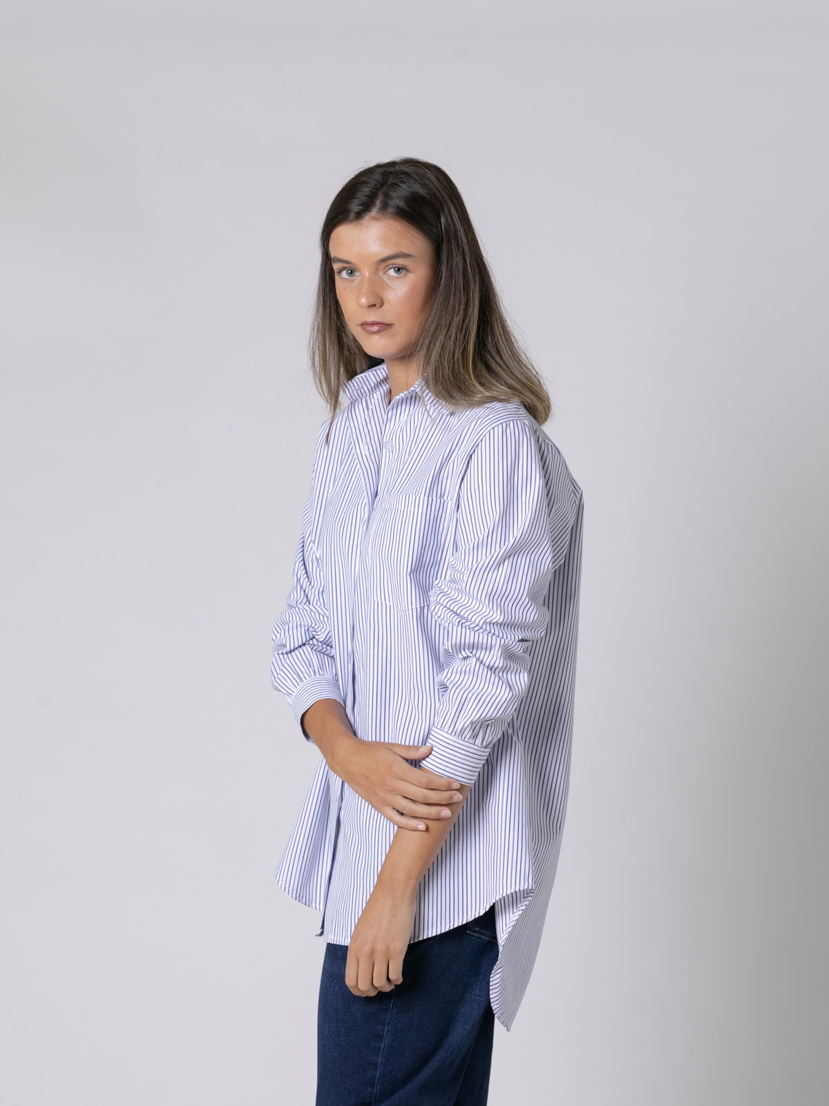 Striped cotton shirt  Blue colour