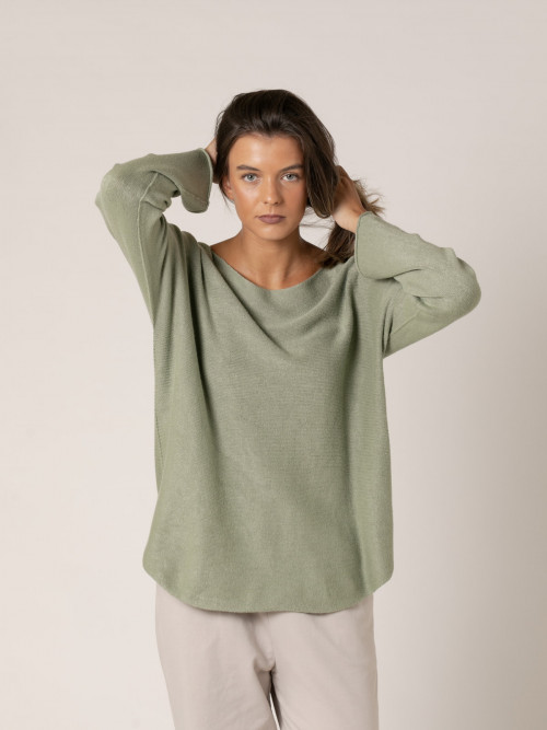 Woman Must-have boat neck sweater  Khakicolour