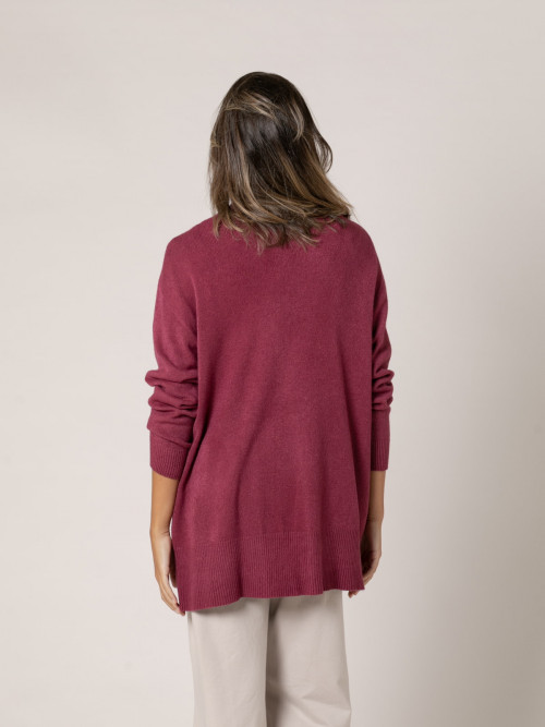 Woman Long cardigan with soft knit pockets  cerezacolour