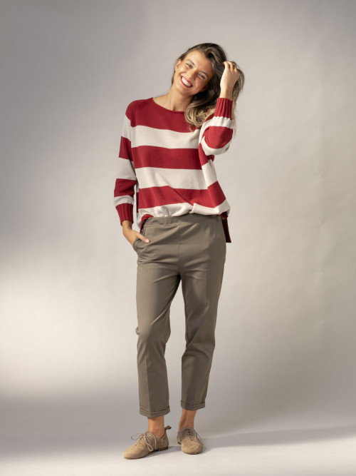 Woman Comfy pants with cuffs  Khakicolour