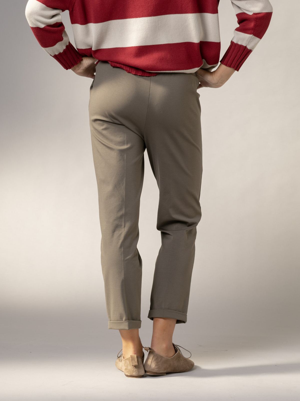 Comfy pants with cuffs  Khaki colour