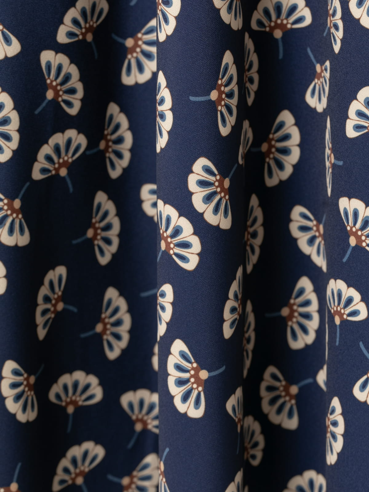 Woman Long skirt with pockets with little flower print  Blue Navycolour