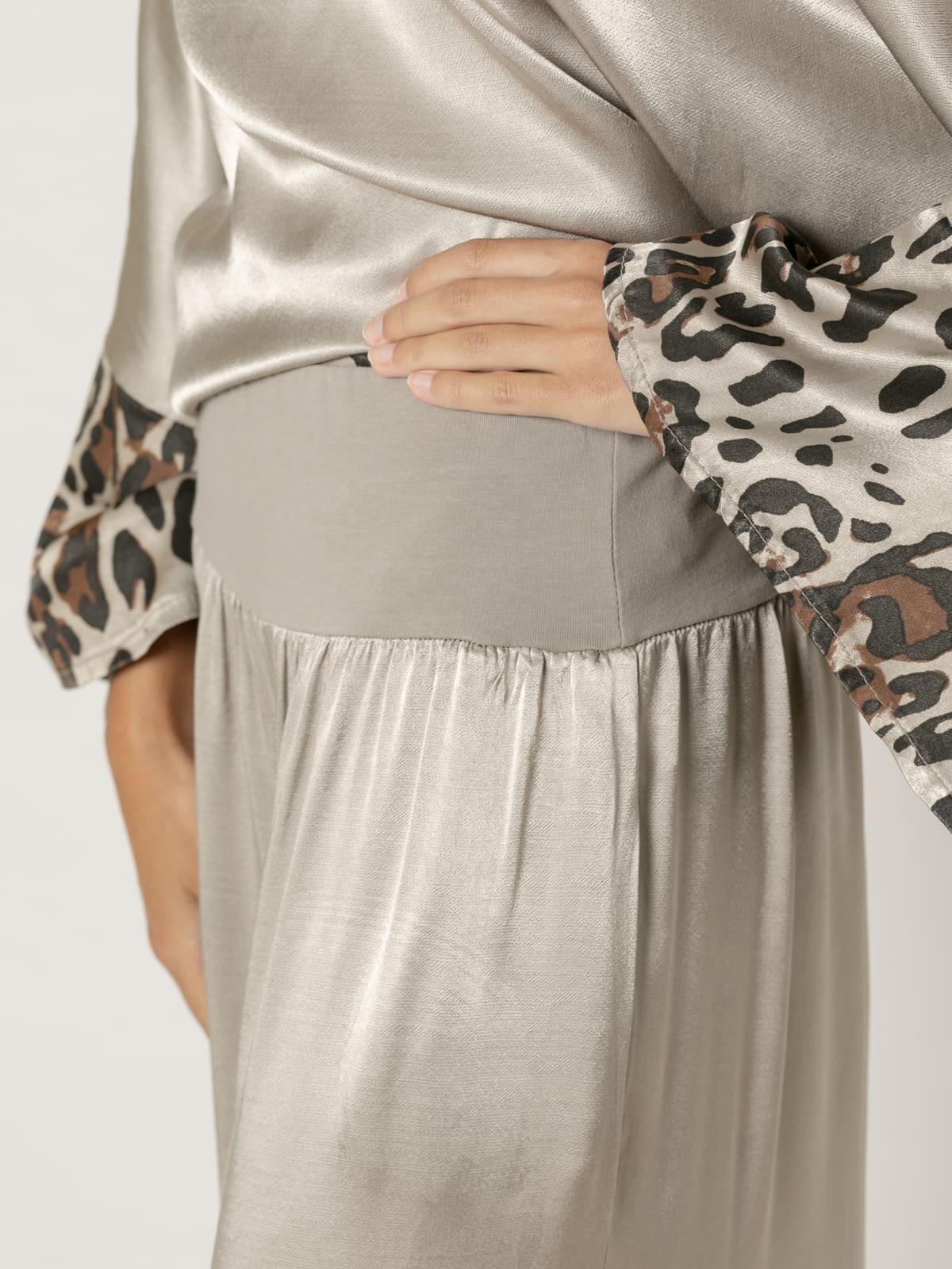 Woman Animal print low trousers  Taupecolour