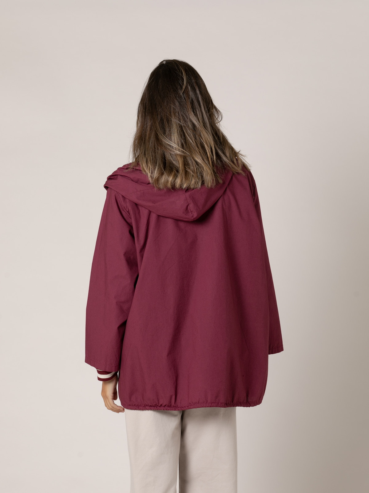 Woman Parka cotton pocket sweatshirt  Bordeauxcolour