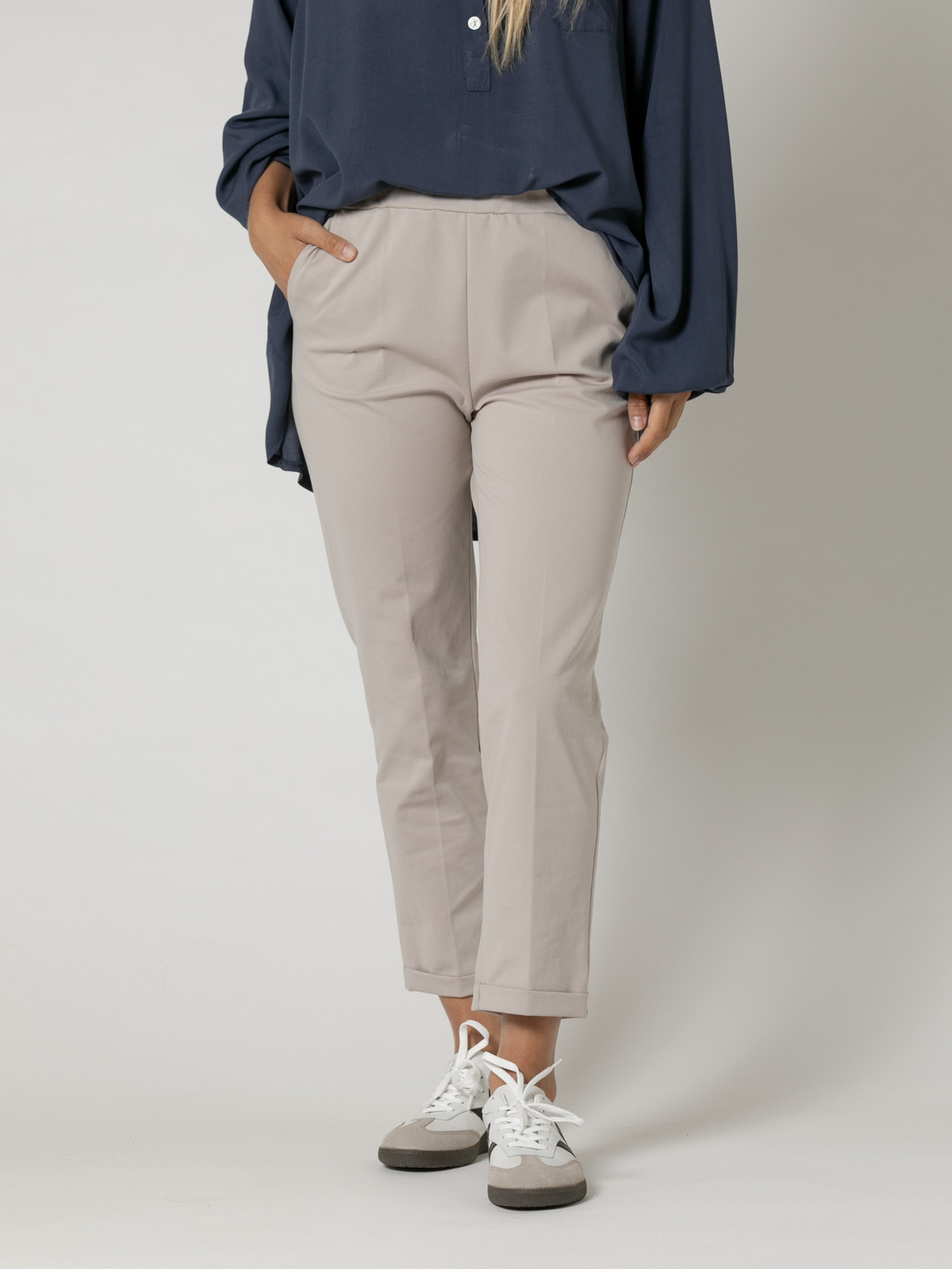 Woman Comfy pants with cuffs  Stonecolour