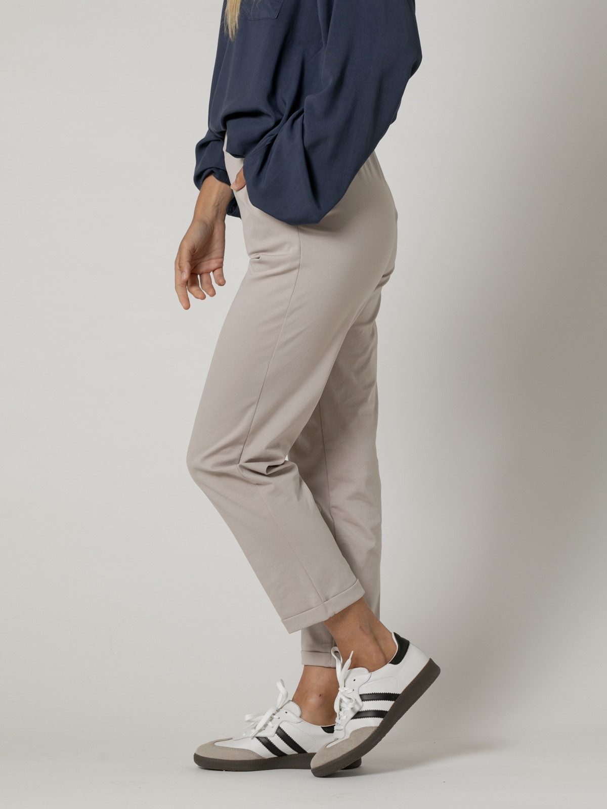 Woman Comfy pants with cuffs  Stonecolour