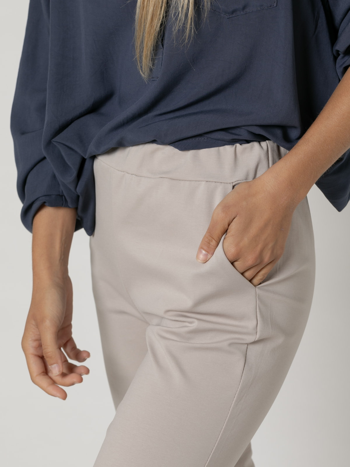 Woman Comfy pants with cuffs  Stonecolour