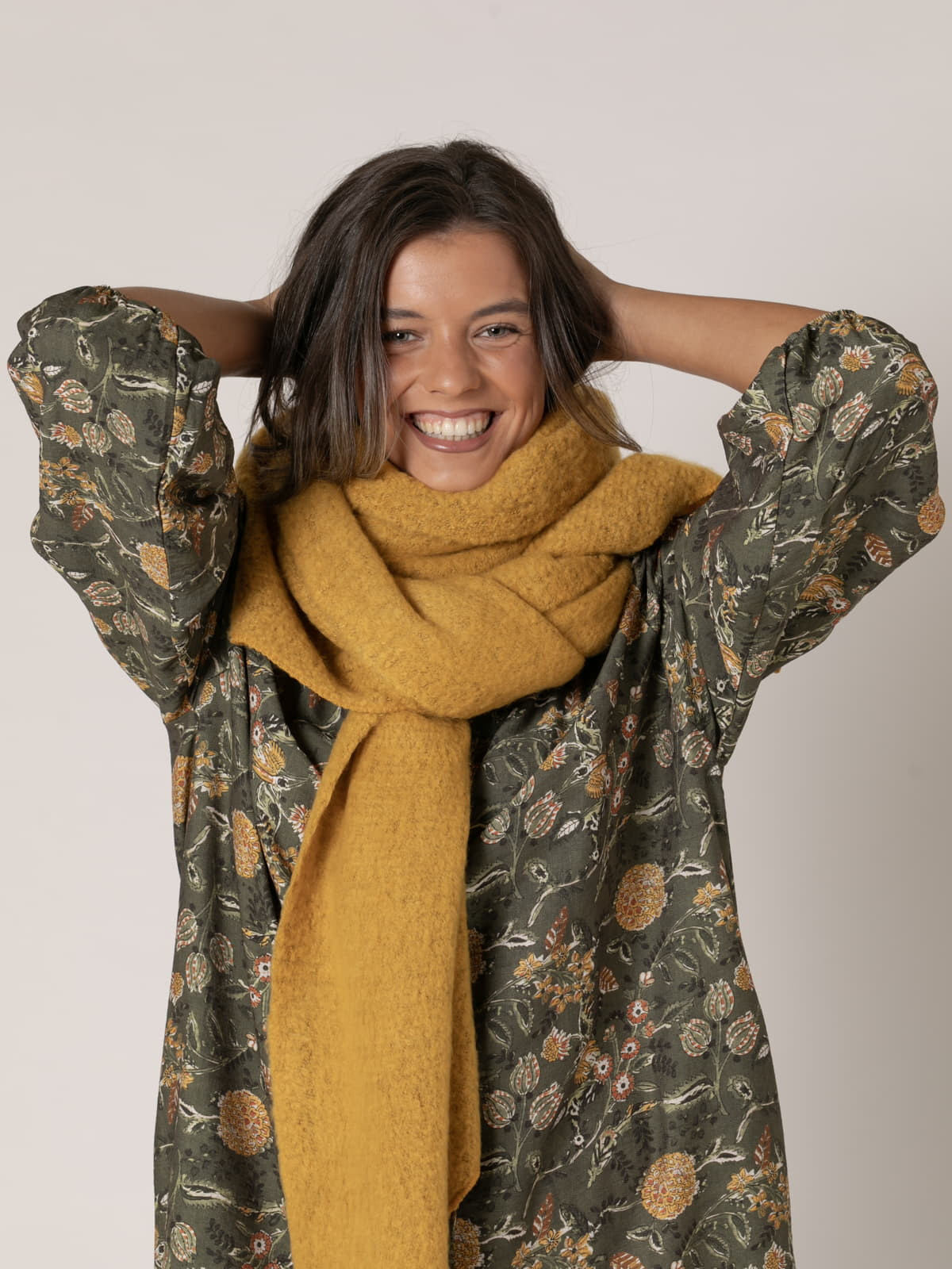 Woman Super soft oversized scarf  Ochercolour