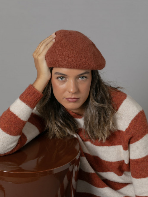 Woman Plain terry wool cap  Tilecolour