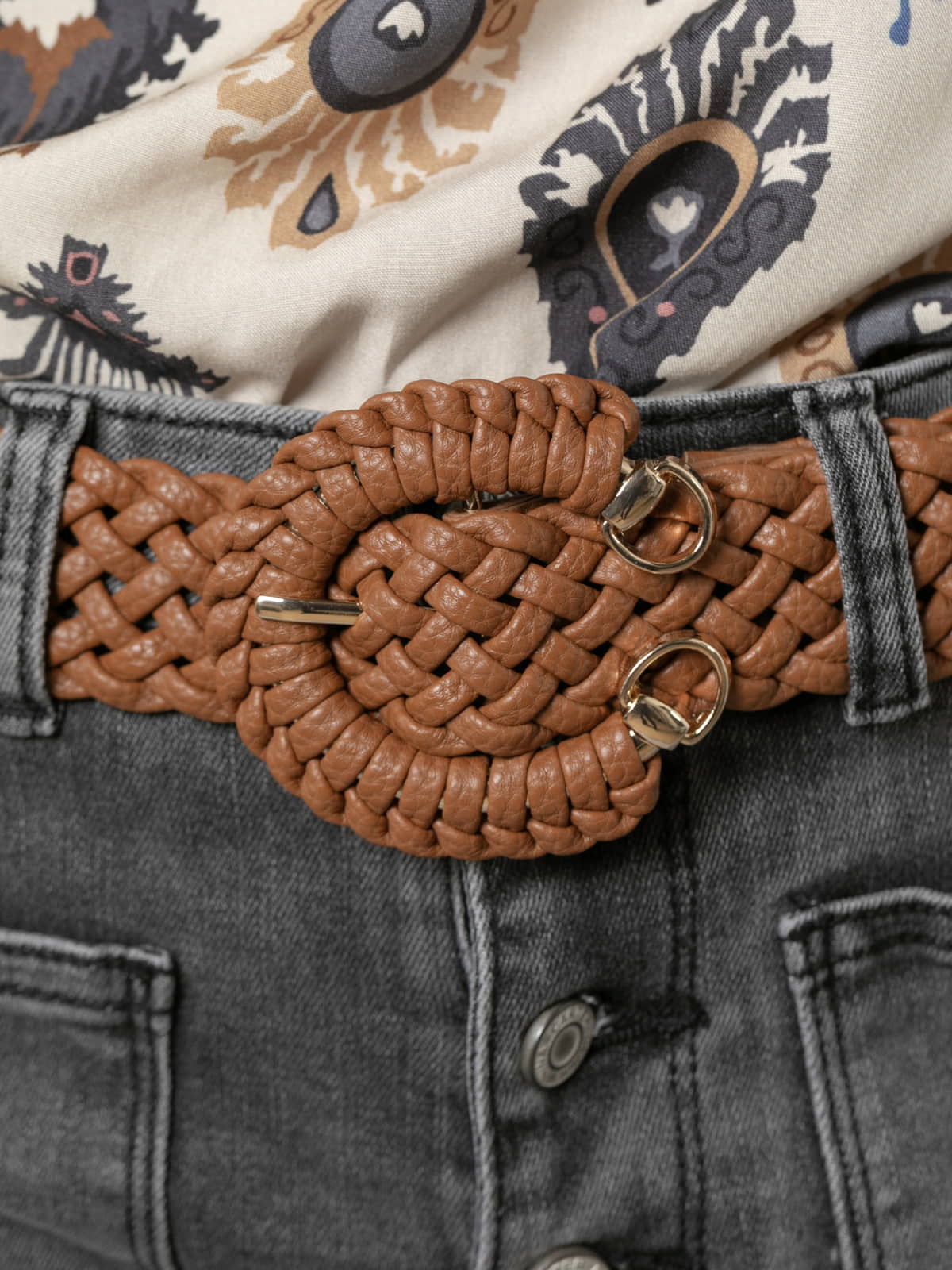 Woman Braided belt  Camelcolour