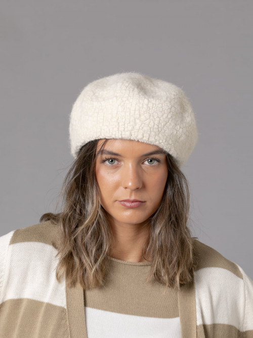 Woman Plain terry wool cap  Crudocolour