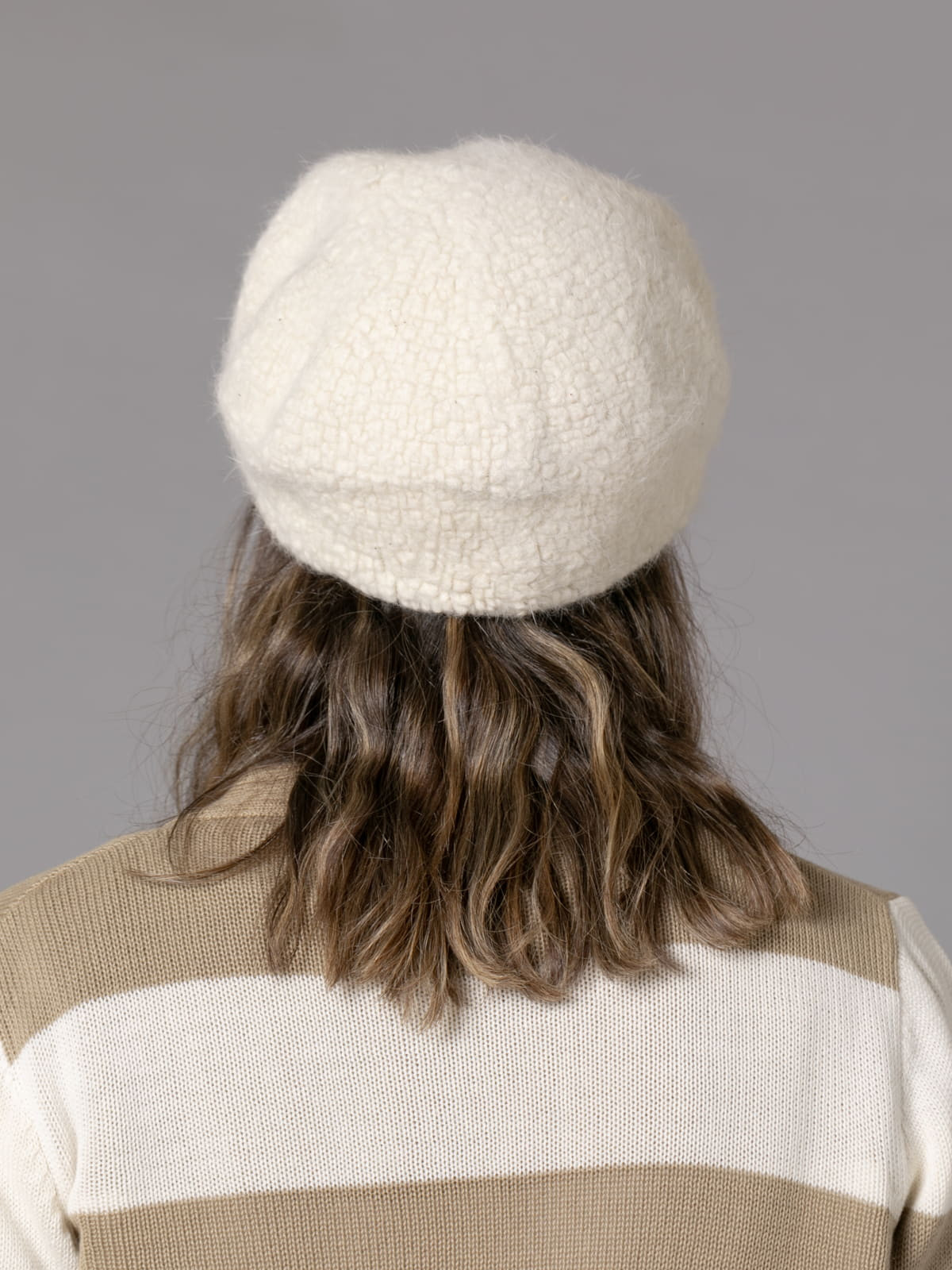 Woman Plain terry wool cap  Crudocolour