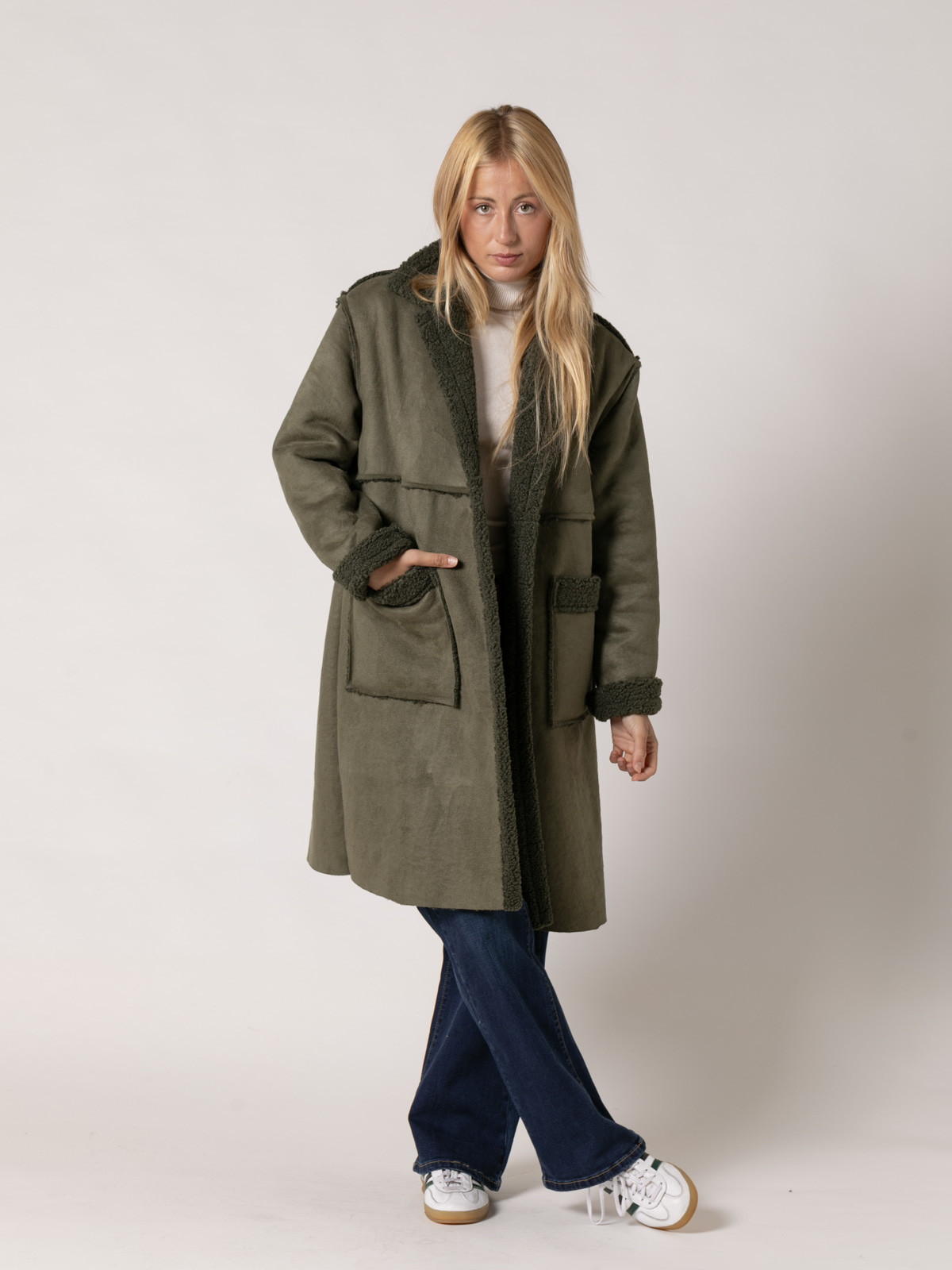 Soft double-sided jacket  Khaki colour