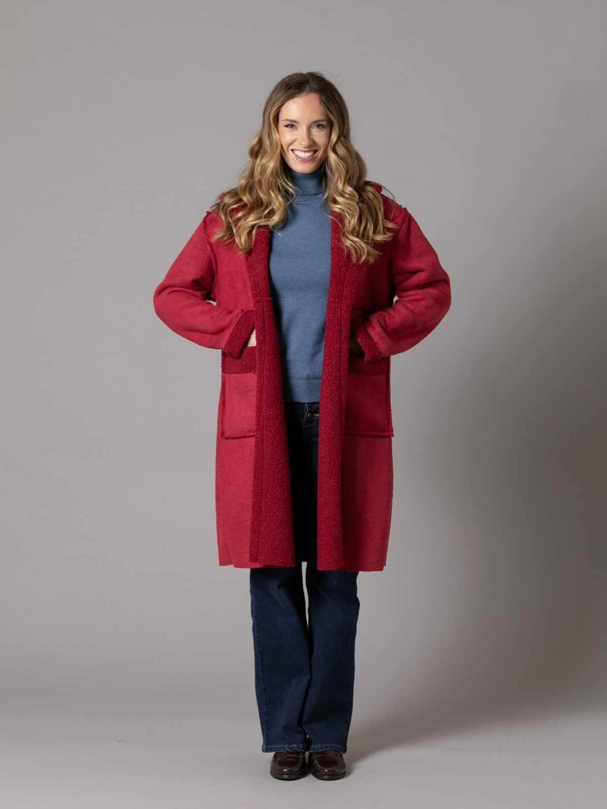 Soft double-sided jacket  Bordeaux colour