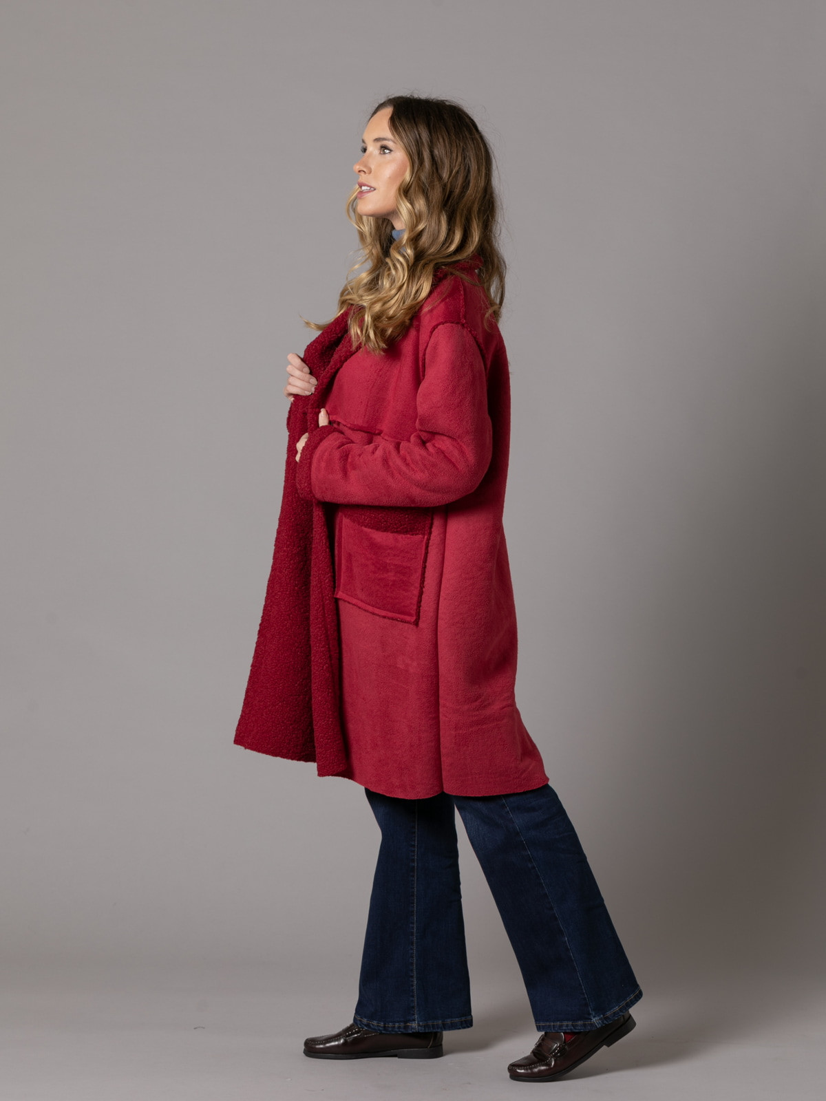 Soft double-sided jacket  Bordeaux colour