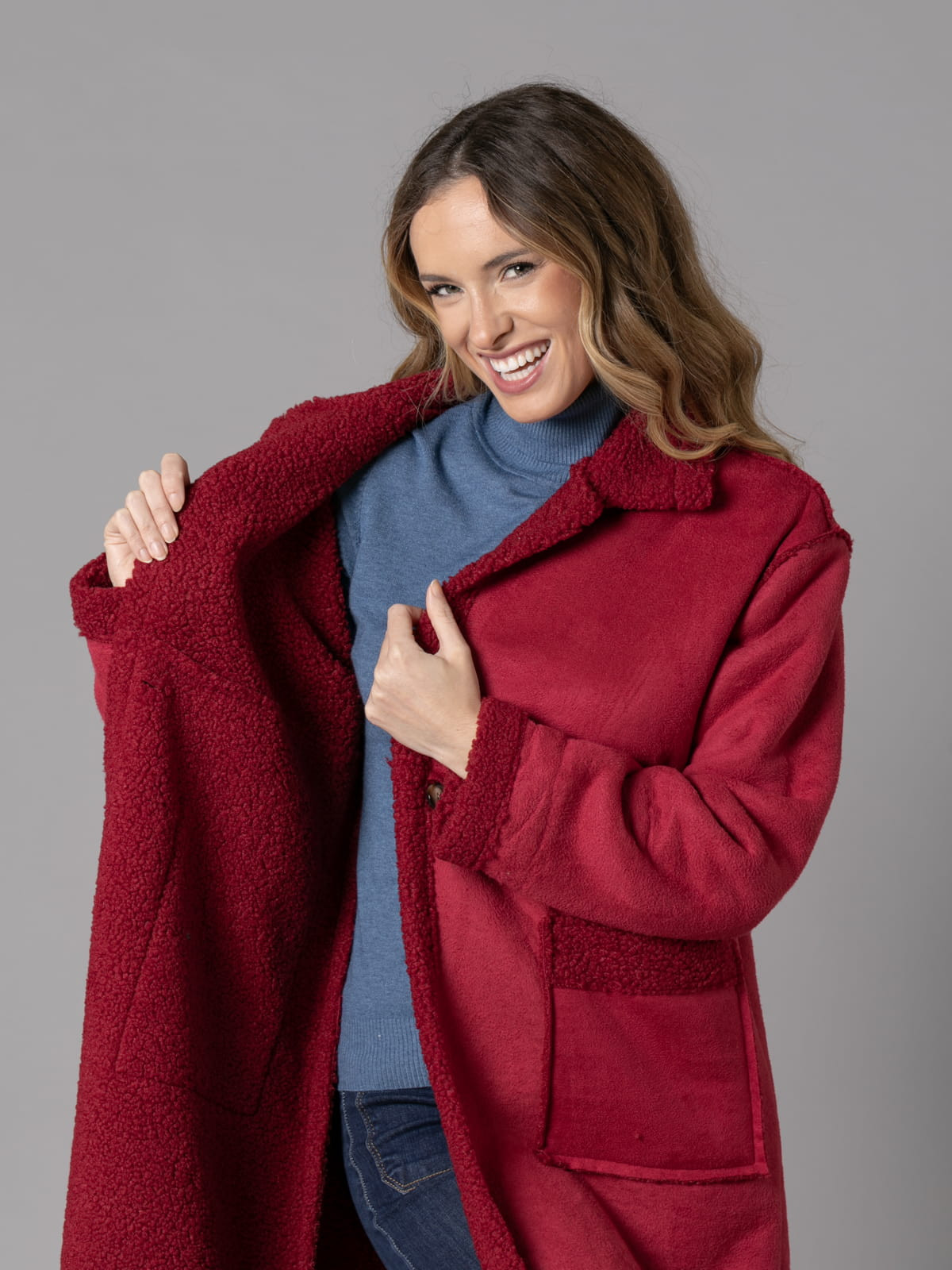 Soft double-sided jacket  Bordeaux colour