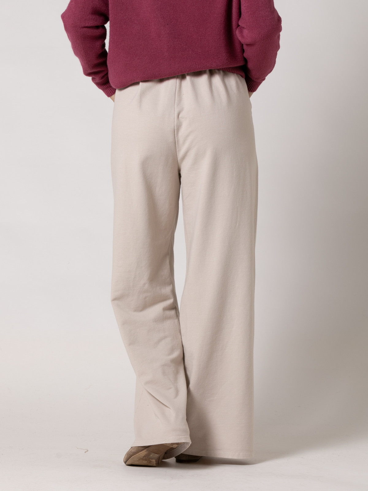 Wide leg plush pants with pockets  Beige Lightcolour