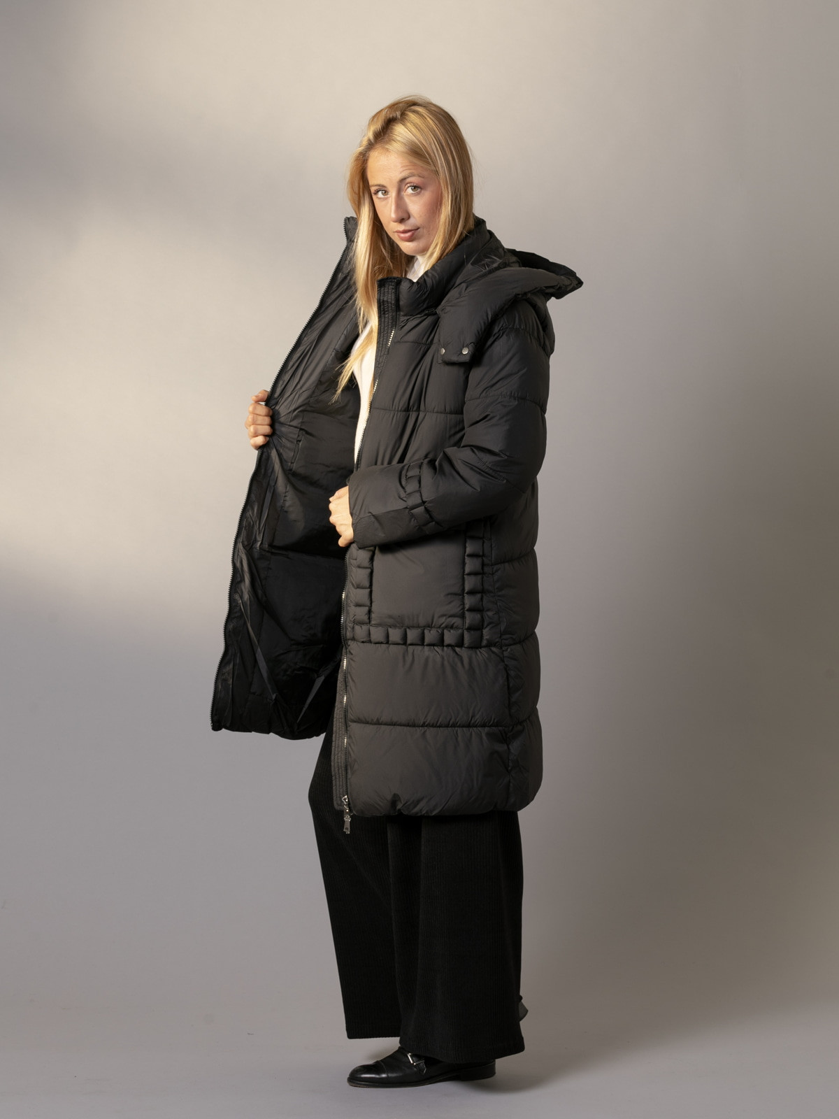 Quilted ByB design waterproof coat  Black colour