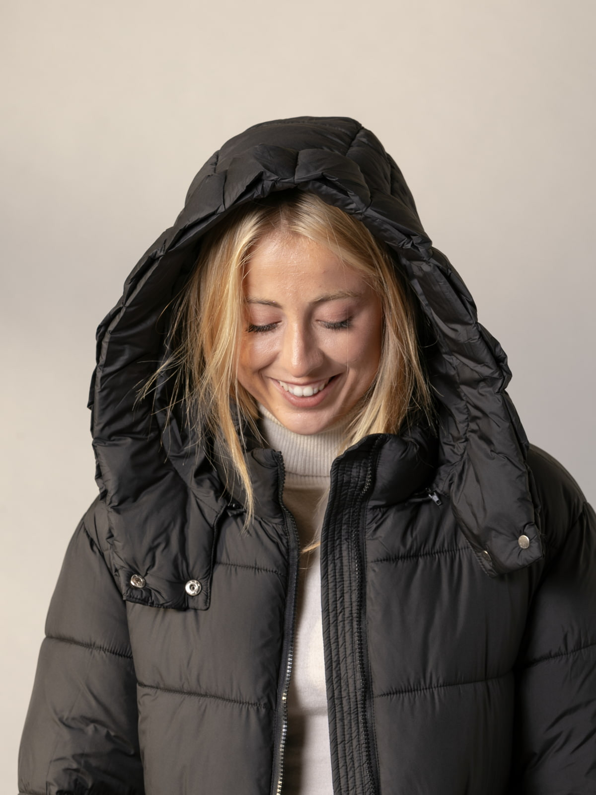 Quilted ByB design waterproof coat  Black colour