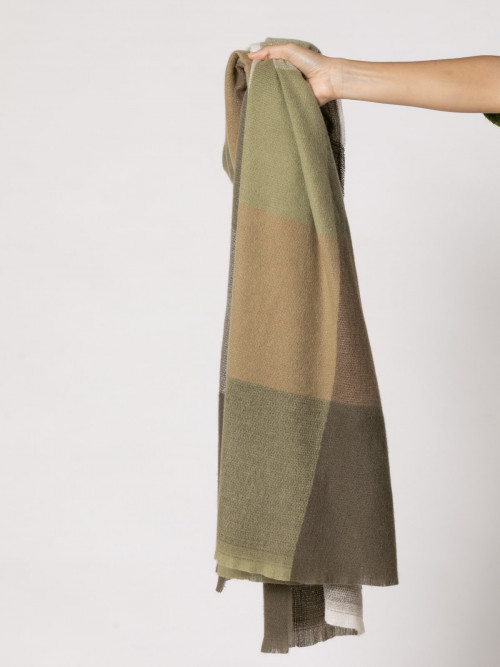 Checkered scarf  Khaki colour