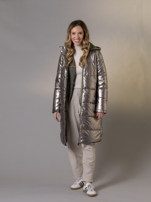 Quilted and reversible coat  bronce colour