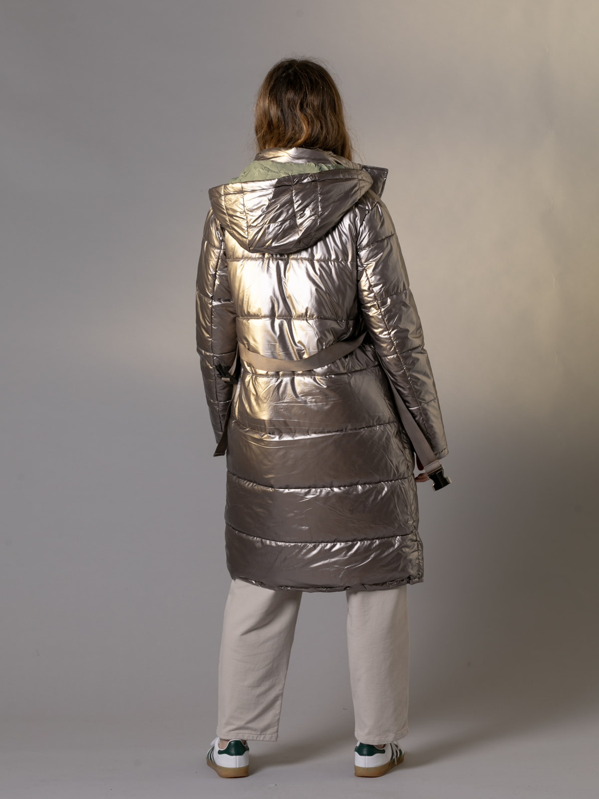 Quilted and reversible coat  bronce colour