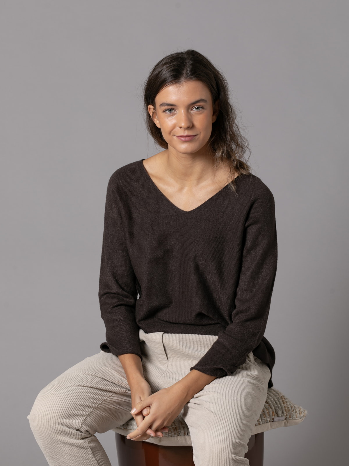 Must-have V-neck sweater  Marrón  colour