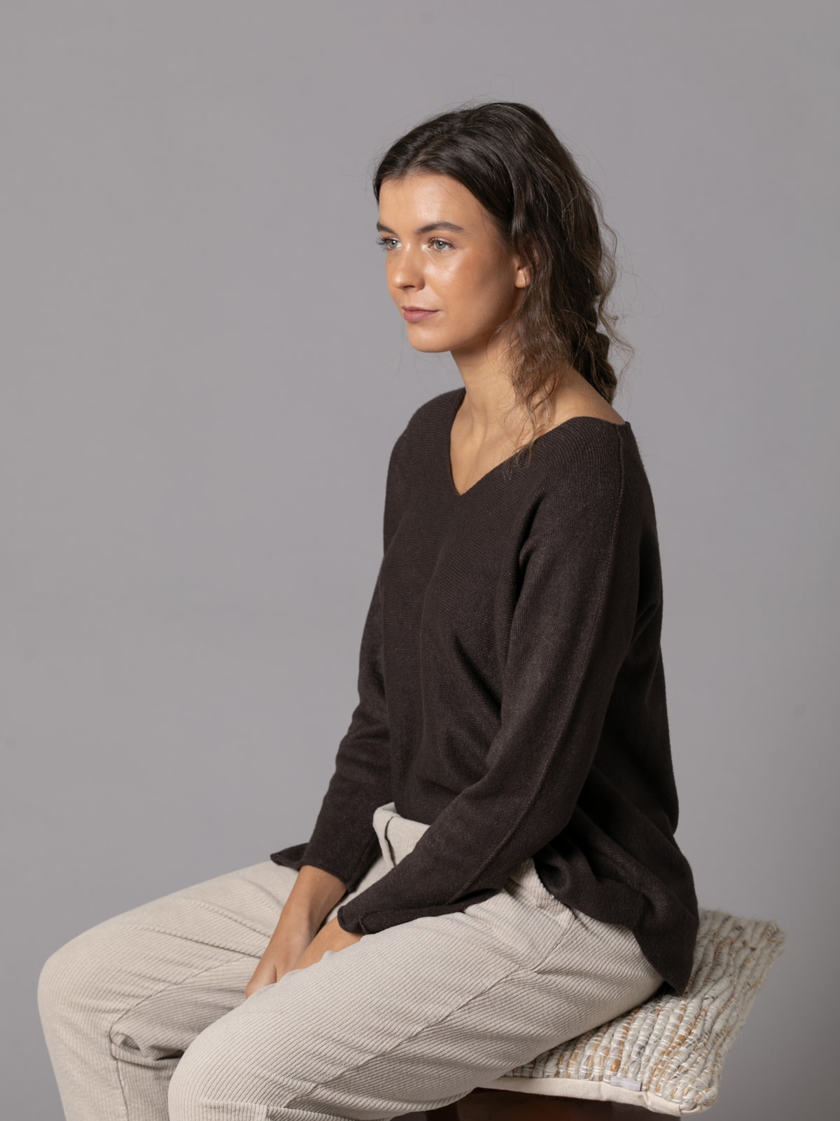 Must-have V-neck sweater  Marrón  colour