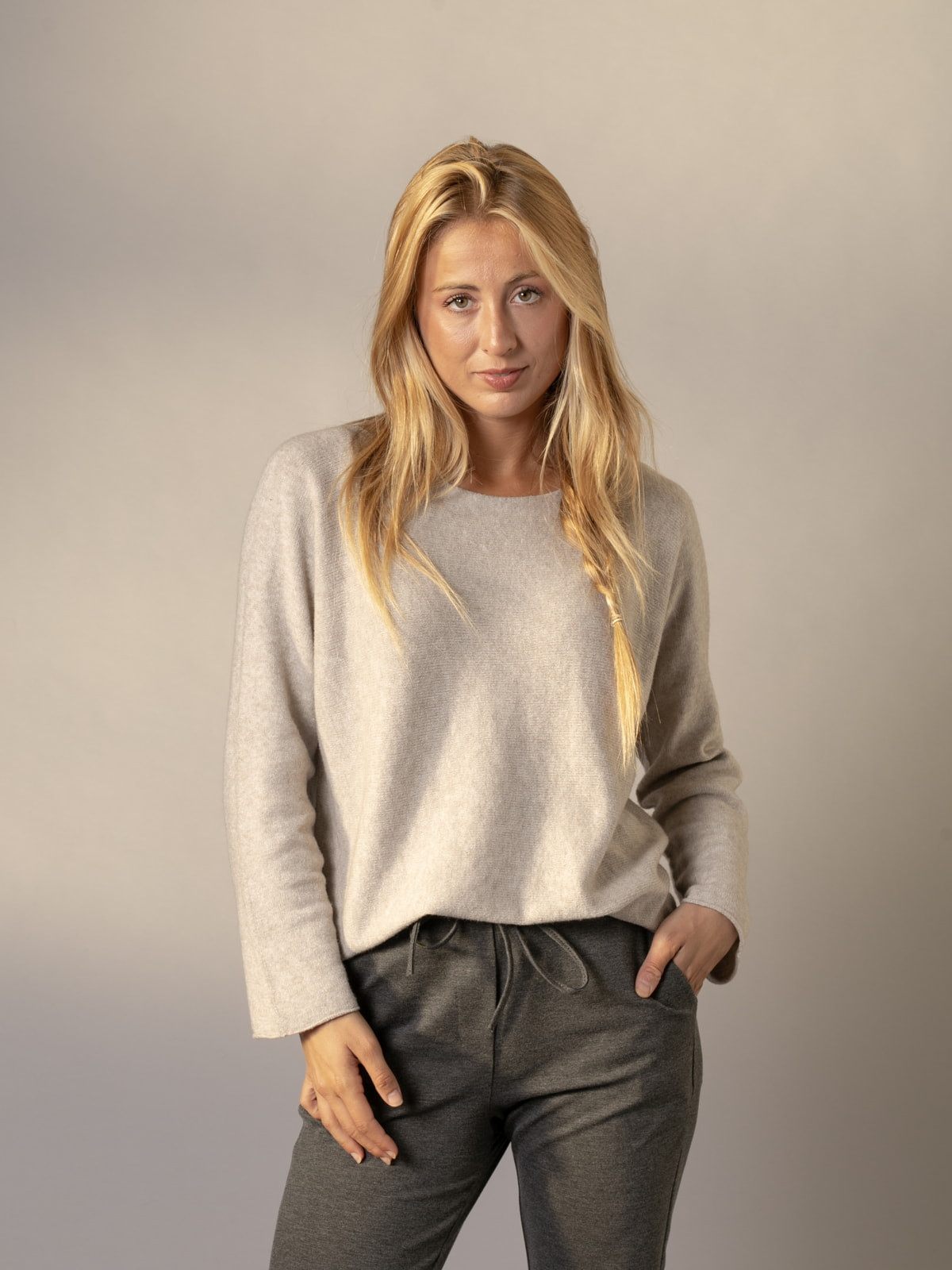 Must-have boat neck sweater  TAUPE CLARO colour