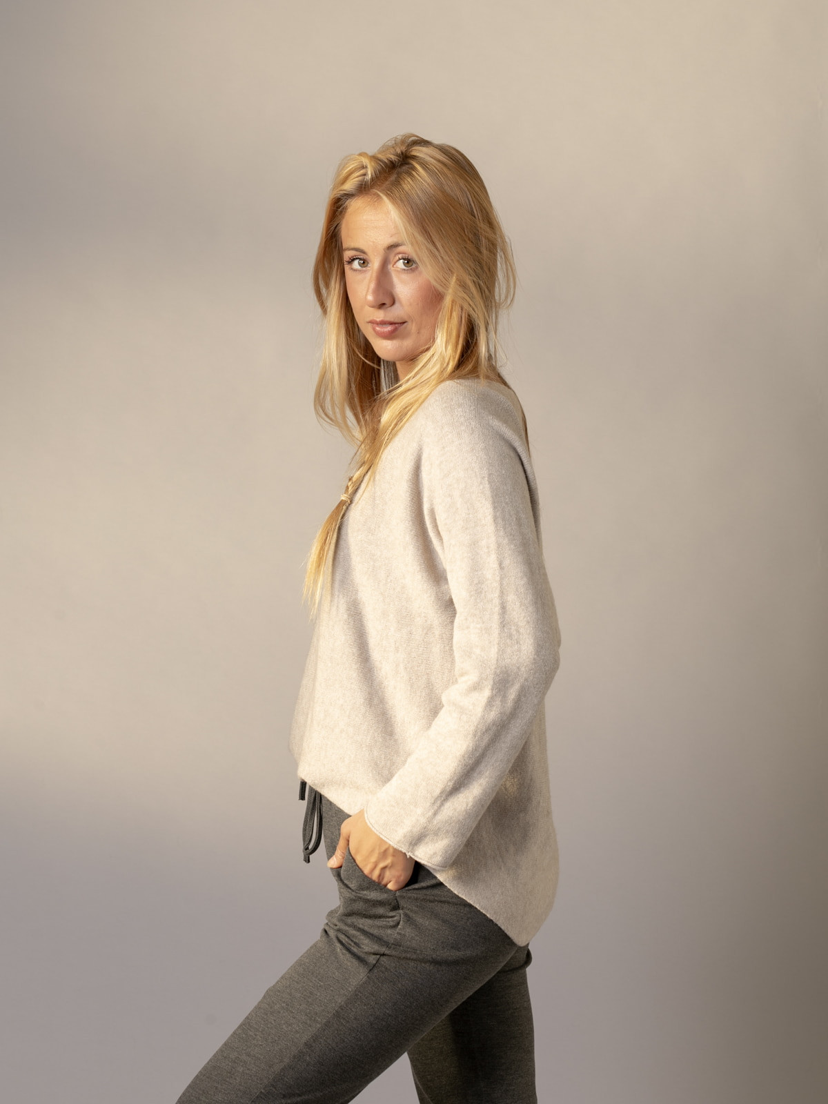 Must-have boat neck sweater  TAUPE CLARO colour