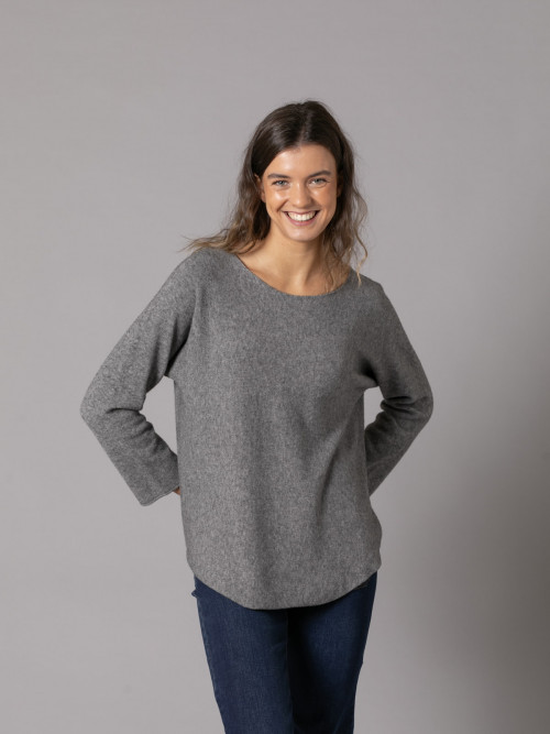 Must-have boat neck sweater  gris medio colour