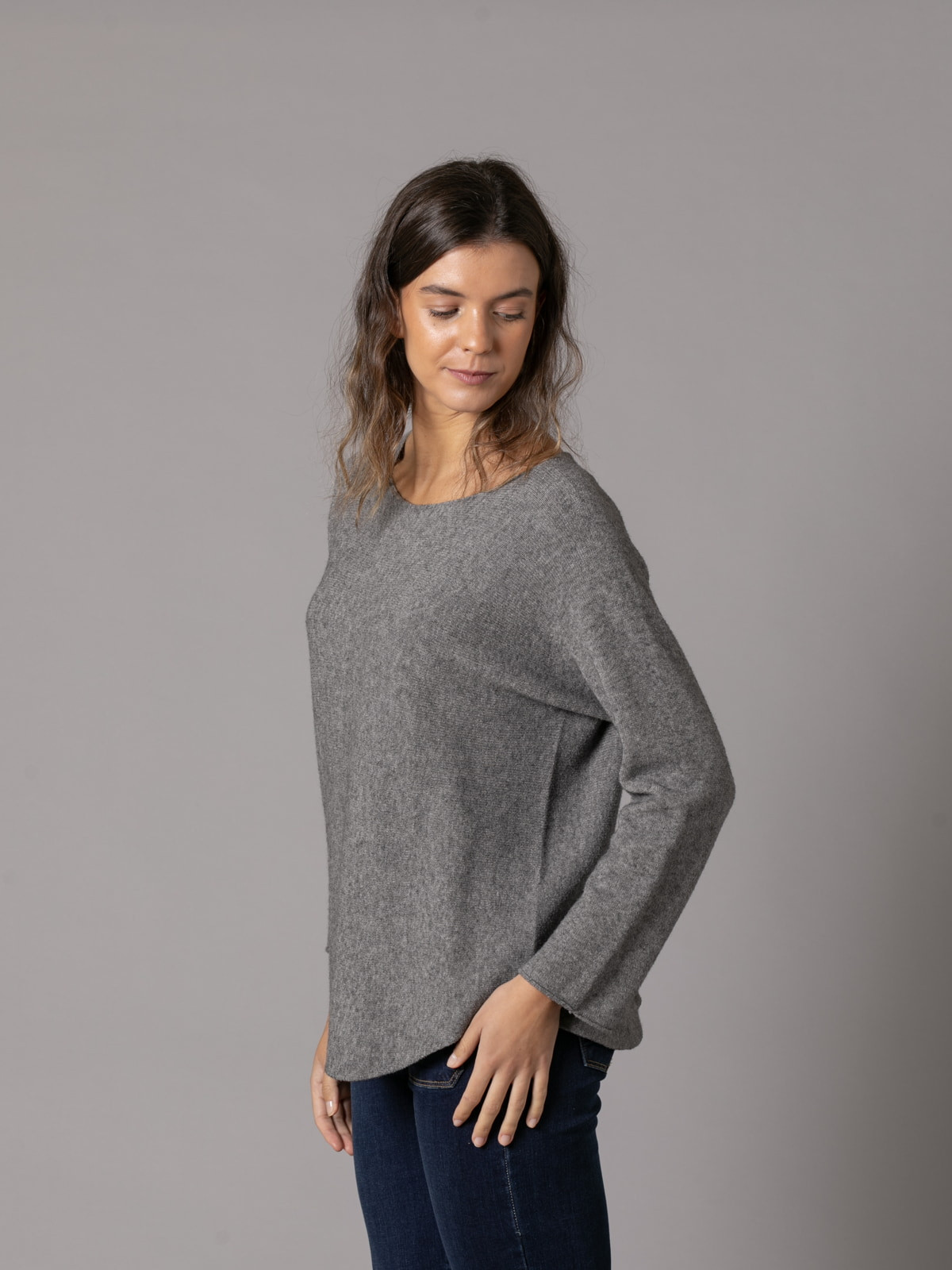 Must-have boat neck sweater  gris medio colour